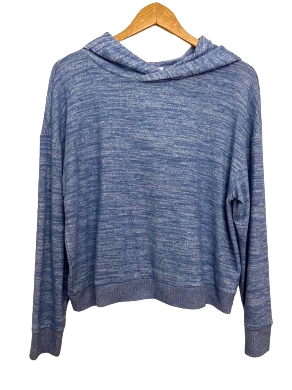 Gap Cornflower Blue Oversized Knit Hoodie Sweater Size M Casual Cozy